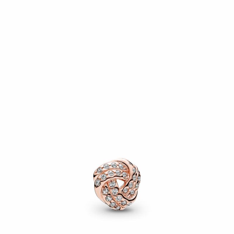 Pandora Australia Rose™ Sparkling Love Knot Petite Locket Charm | NCWOLU984